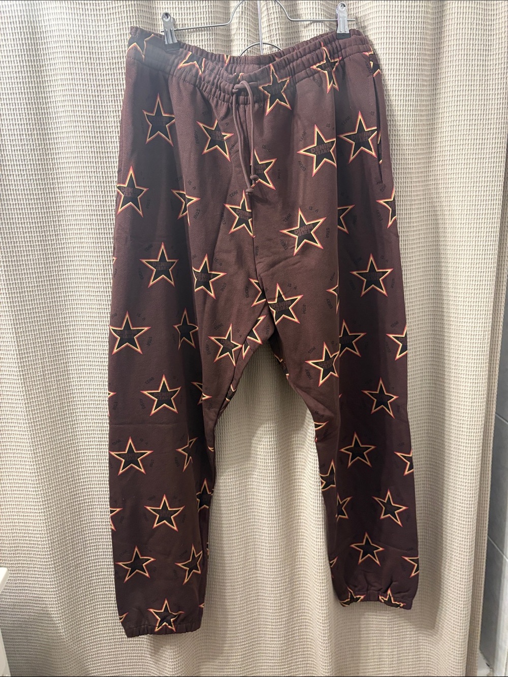 NWOT denim tears 
Men's Brown Star-Print Drawstring Joggers